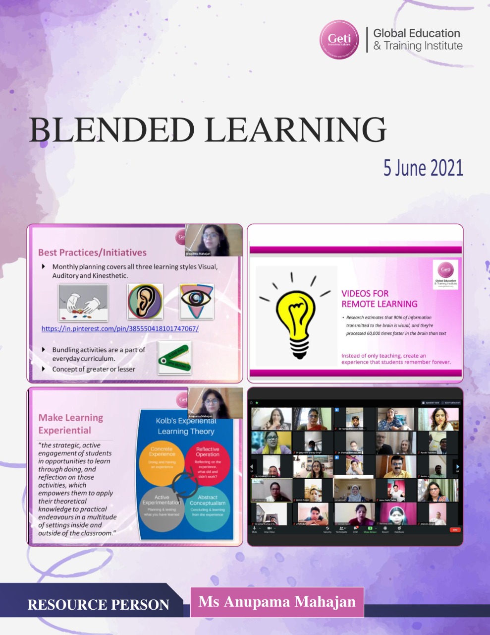 Blended learning classroom environment training session