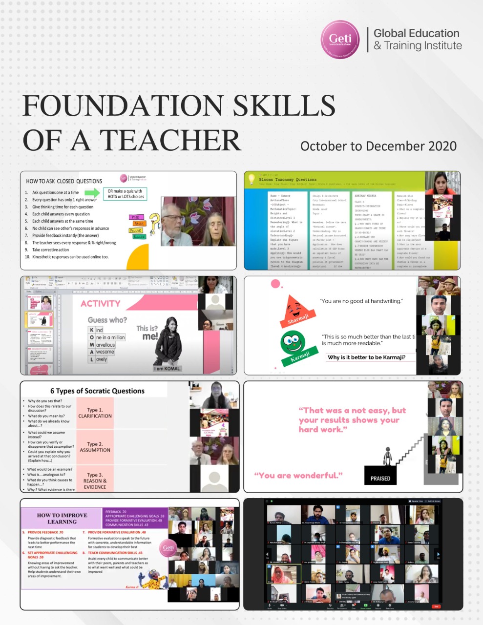 Foundation skills of a teacher workshop seminar